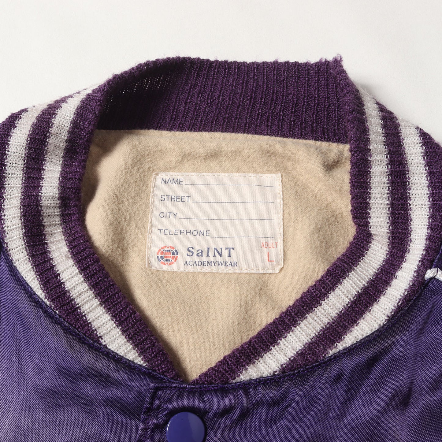 22AW ×SHERMER ACADEMY ヴィンテージ加工 サテン スタジャン(SA_SKASTADIUM JKT)