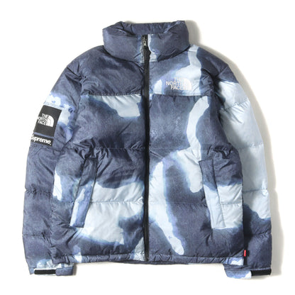 21AW ×THE NORTH FACE ブリーチド デニム プリント ヌプシ ダウンジャケット(Bleached Denim Print Nuptse Jacket)
