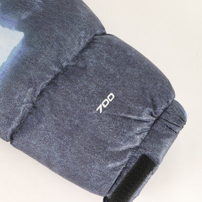 21AW ×THE NORTH FACE ブリーチド デニム プリント ヌプシ ダウンジャケット(Bleached Denim Print Nuptse Jacket)