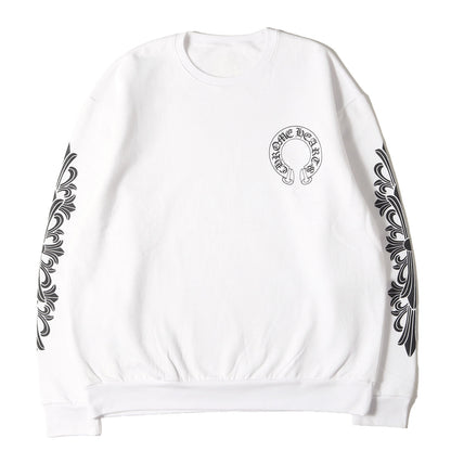 近年モデル ホースシュー&フローラルクロス クルーネック スウェット(SWTSHRT PLVR)