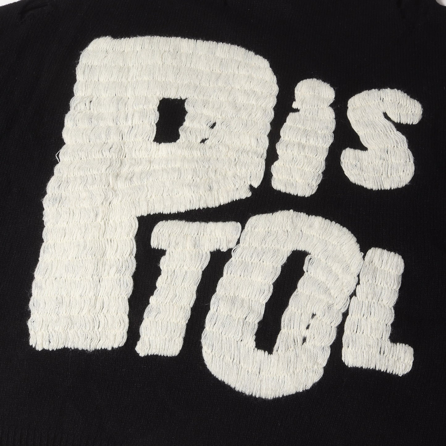 24AW ×Sex Pistols グランジ加工 オーバーサイズ ウールニット(SP_CRW KNIT/I AM A)