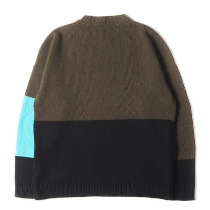 22SS カラーブロック ウールニット セーター