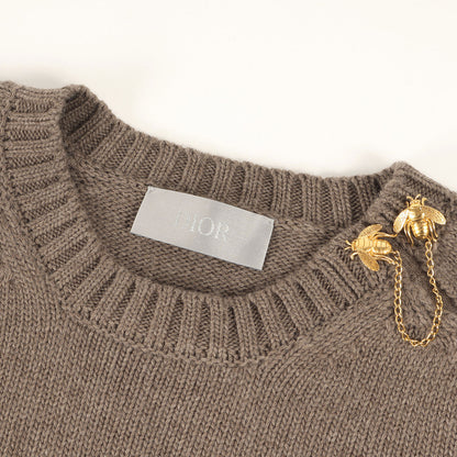 22AW BEE装飾 ウール/アルパカ ニット セーター