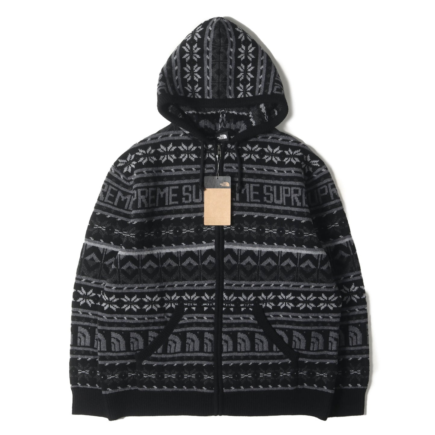 22AW ×THE NORTH FACE ノルディック柄 ジップ ウールニット セーター(Zip Up Hooded Sweater)