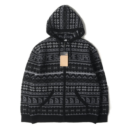 22AW ×THE NORTH FACE ノルディック柄 ジップ ウールニット セーター(Zip Up Hooded Sweater)
