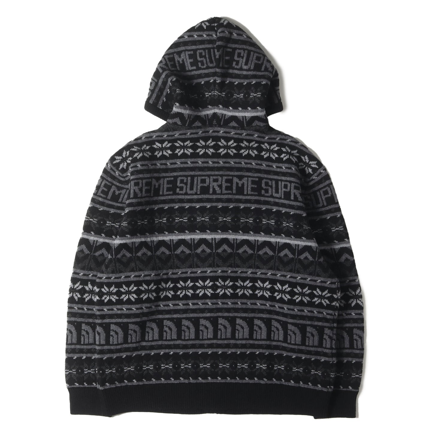 22AW ×THE NORTH FACE ノルディック柄 ジップ ウールニット セーター(Zip Up Hooded Sweater)