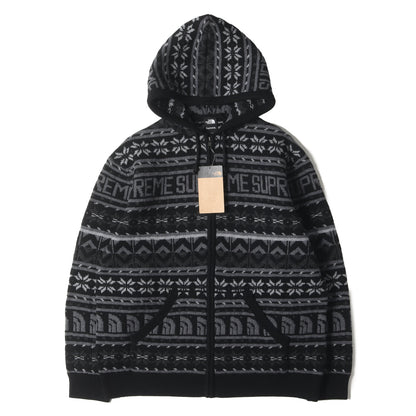 22AW ×THE NORTH FACE ノルディック柄 ジップ ウールニット セーター(Zip Up Hooded Sweater)