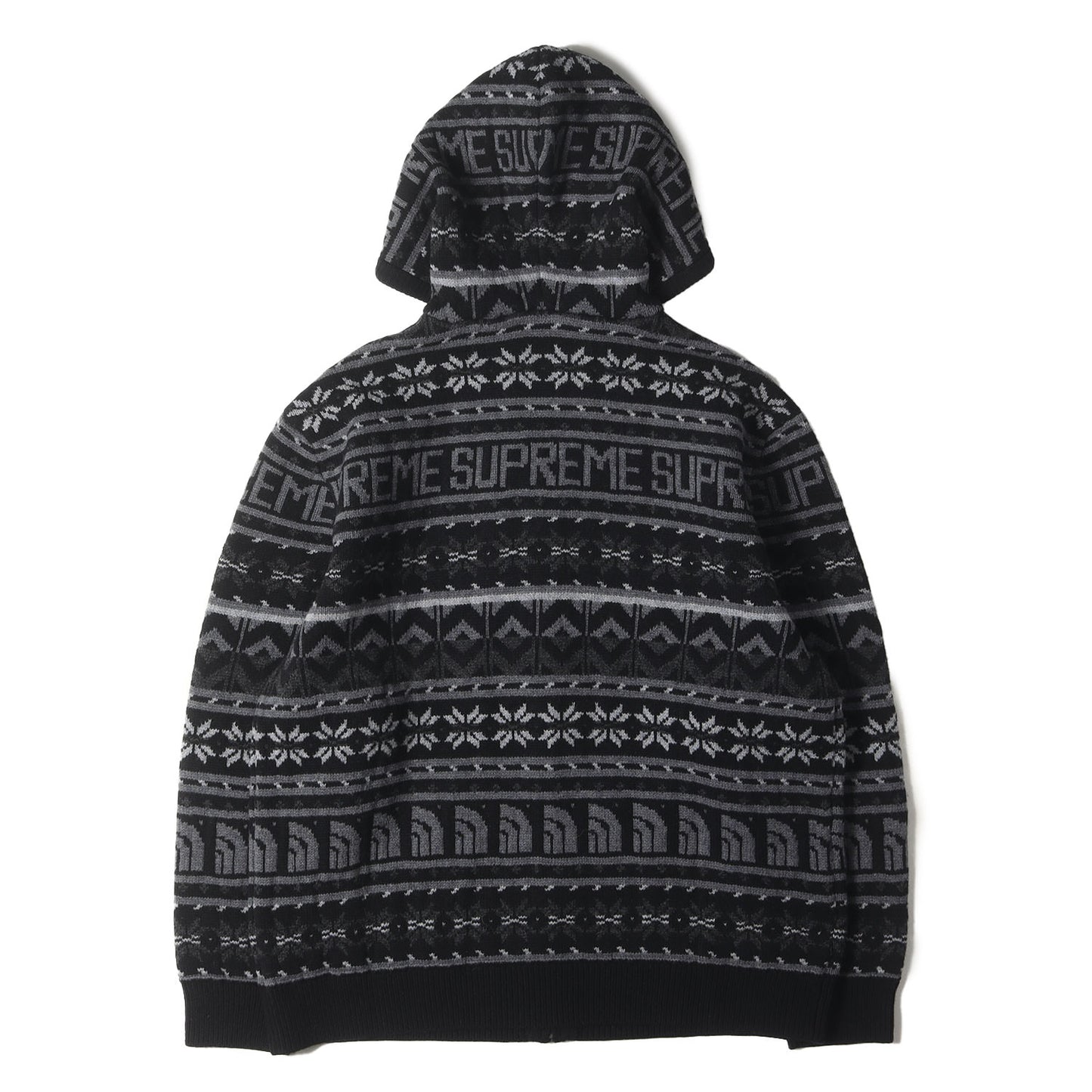 22AW ×THE NORTH FACE ノルディック柄 ジップ ウールニット セーター(Zip Up Hooded Sweater)