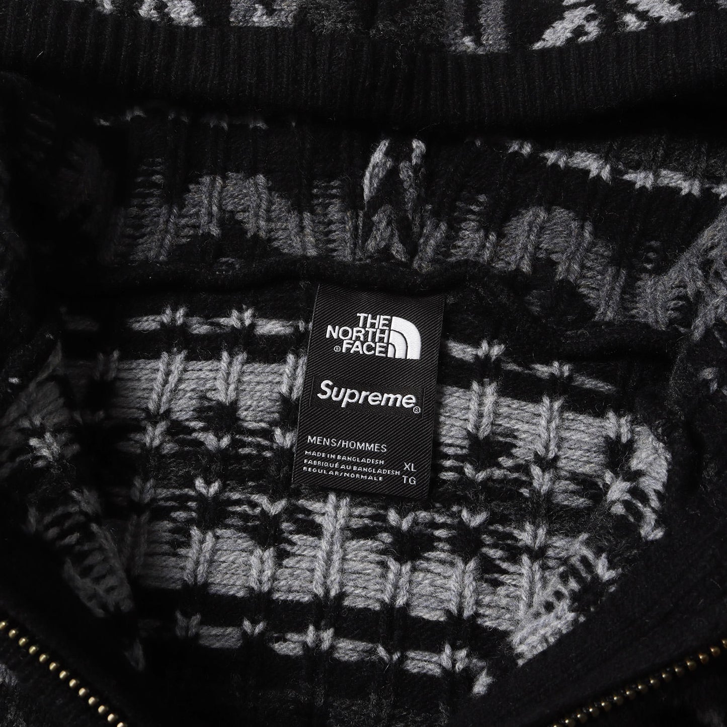 22AW ×THE NORTH FACE ノルディック柄 ジップ ウールニット セーター(Zip Up Hooded Sweater)