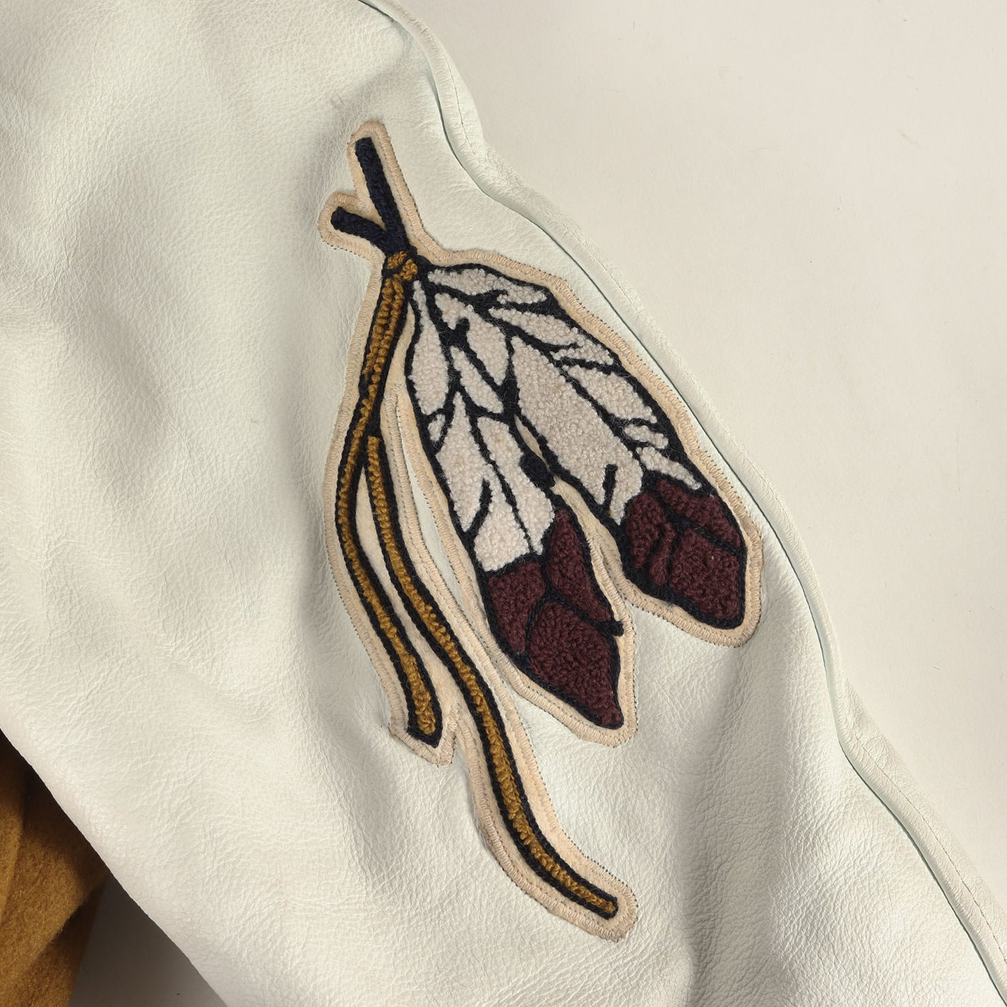 [著名人着用モデル] 90s DEMODE別注 袖レザー メルトン スタジャン USA製