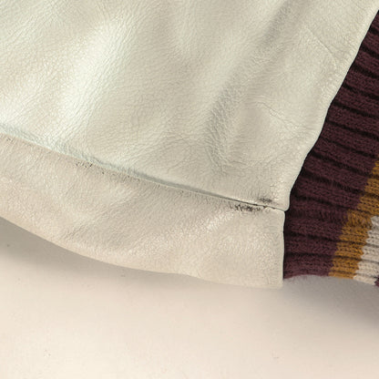 [著名人着用モデル] 90s DEMODE別注 袖レザー メルトン スタジャン USA製