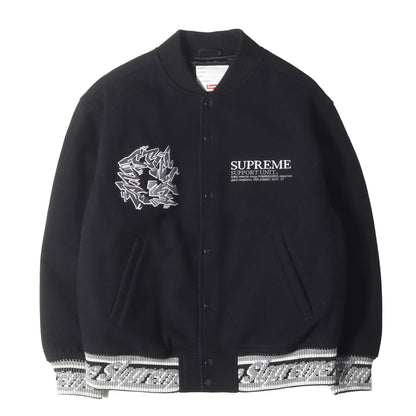 21AW ×STASH グラフィック刺繍 メルトン バーシティジャケット / スタジャン(Support Unit Varsity Jacket)