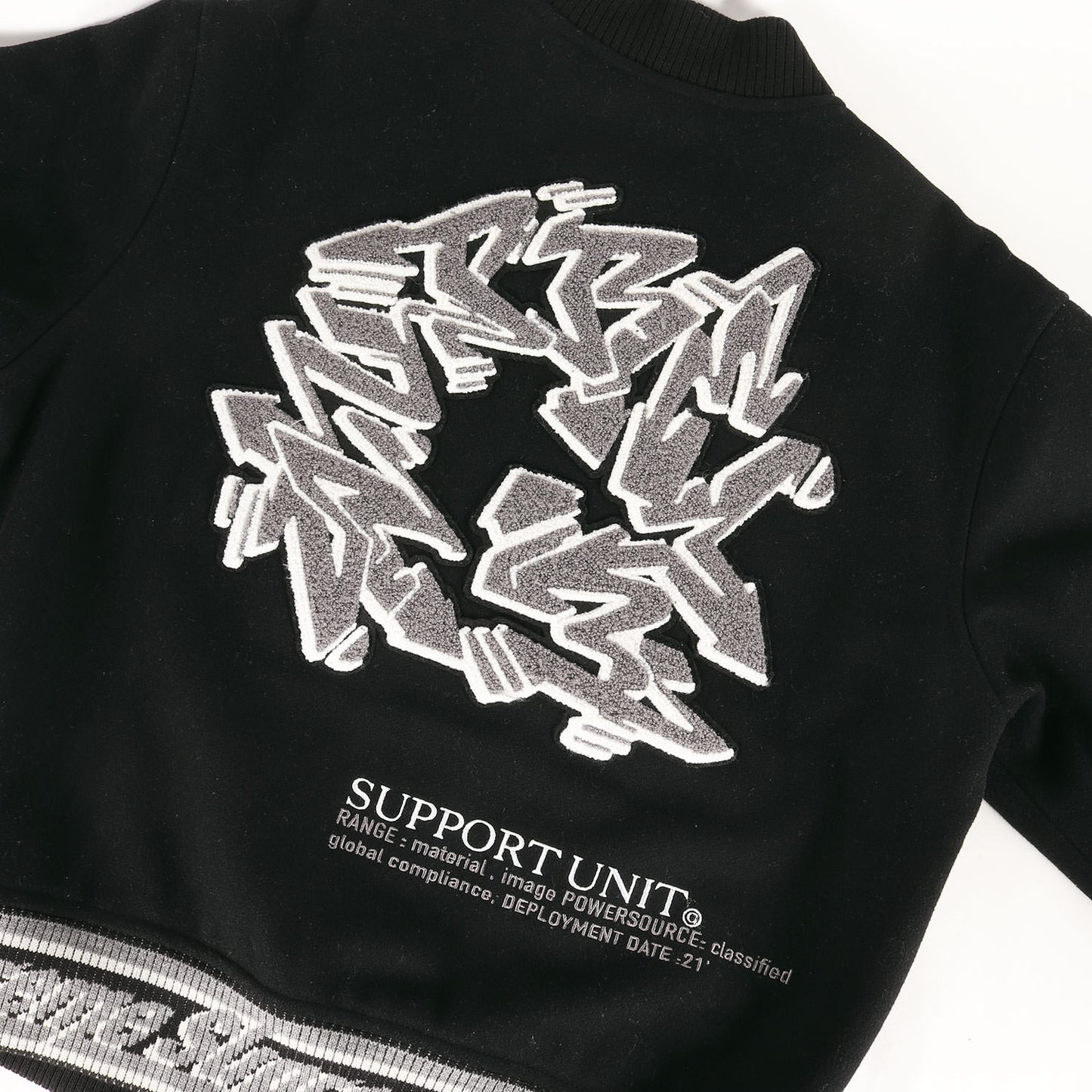 21AW ×STASH グラフィック刺繍 メルトン バーシティジャケット / スタジャン(Support Unit Varsity Jacket)
