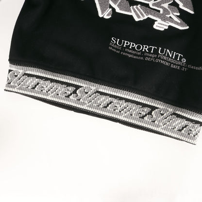 21AW ×STASH グラフィック刺繍 メルトン バーシティジャケット / スタジャン(Support Unit Varsity Jacket)
