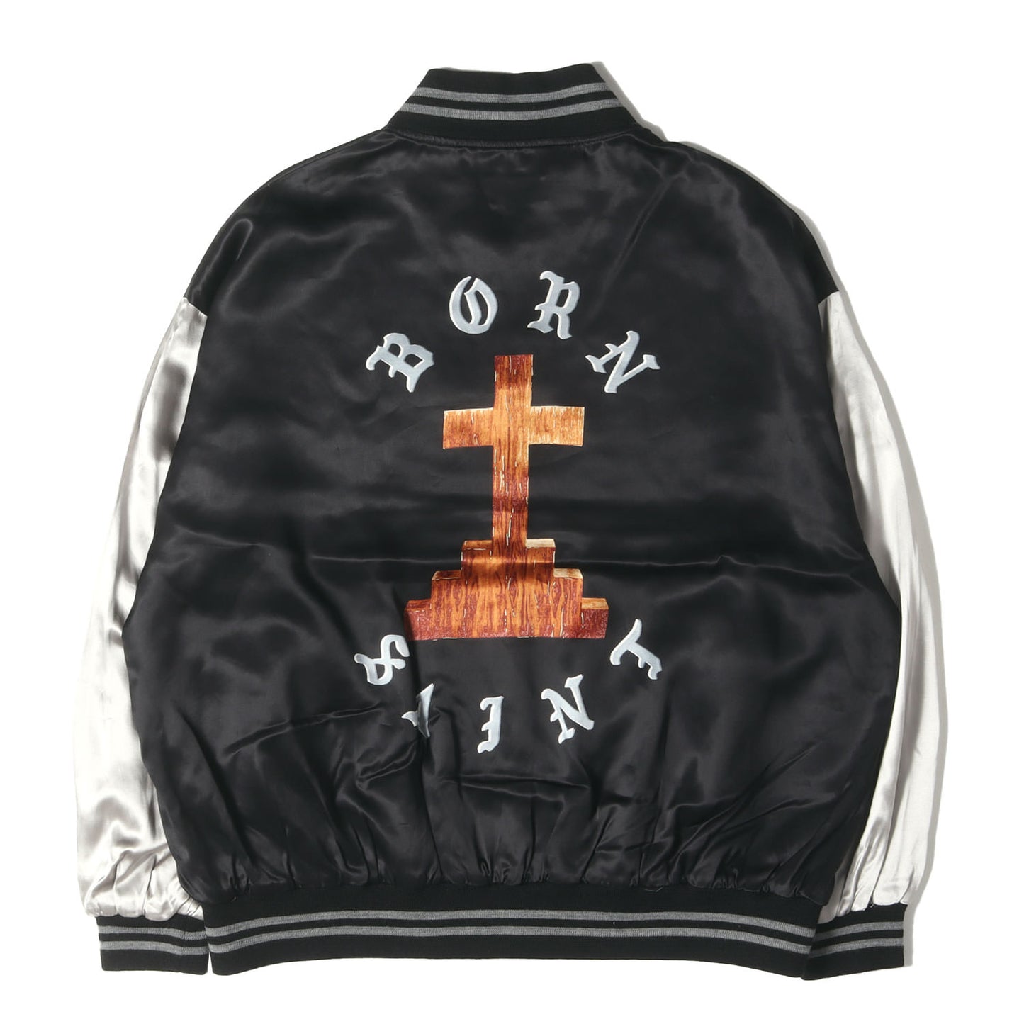 24SS ×BORN X RAISED サテン スタジャン(BR_SATIN JACKET)