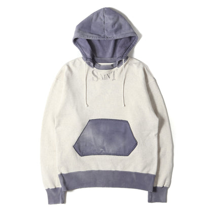 21SS ヴィンテージ加工 後付けフード スウェットパーカー(HOODIE)