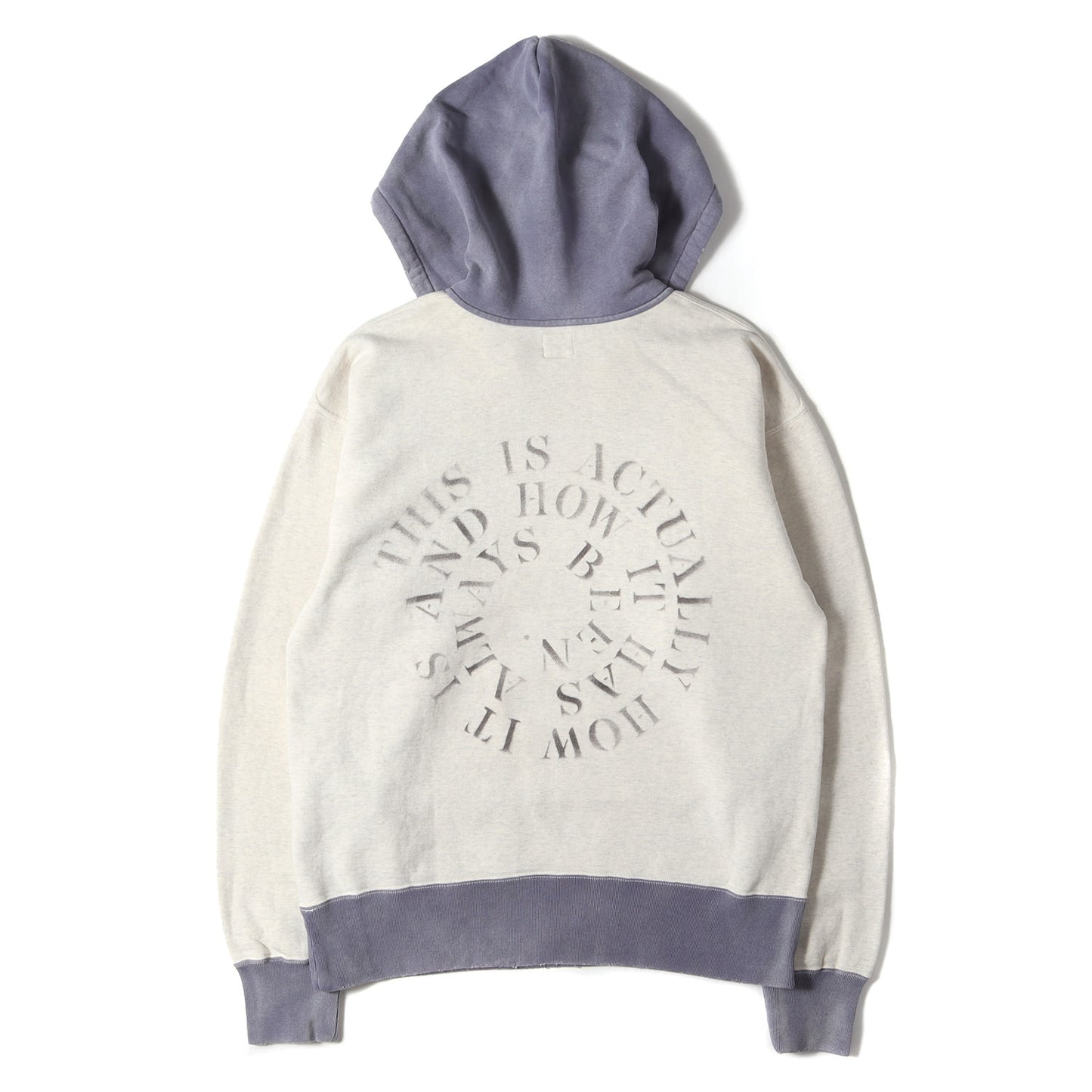 21SS ヴィンテージ加工 後付けフード スウェットパーカー(HOODIE)