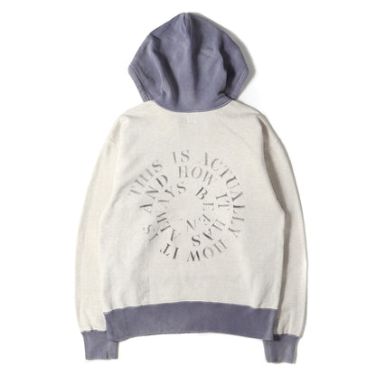 21SS ヴィンテージ加工 後付けフード スウェットパーカー(HOODIE)