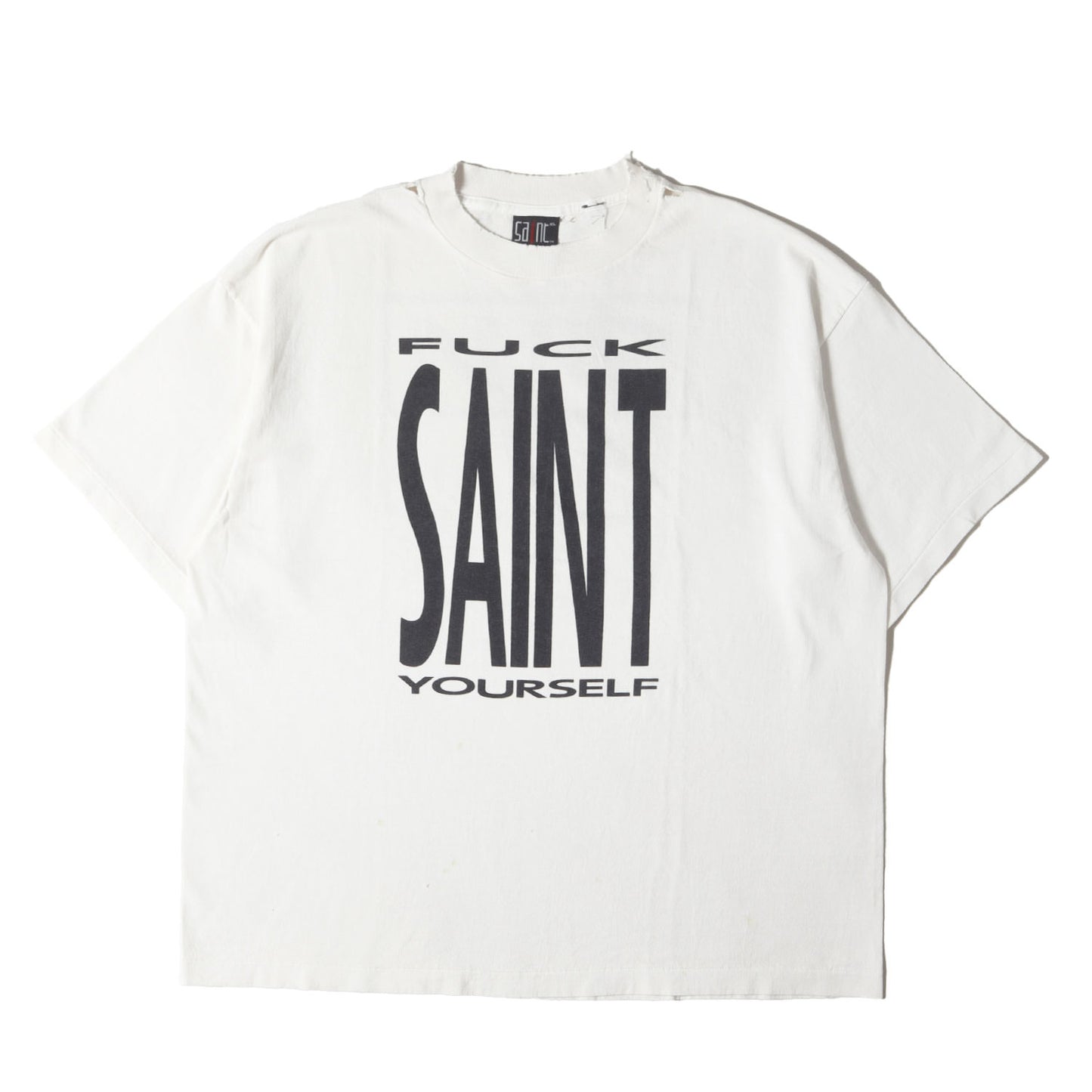 25SS ヴィンテージ加工 ナイン・インチ・ネイルズ パロディーロゴ Tシャツ(SS TEE / SAINT YOURSELF)