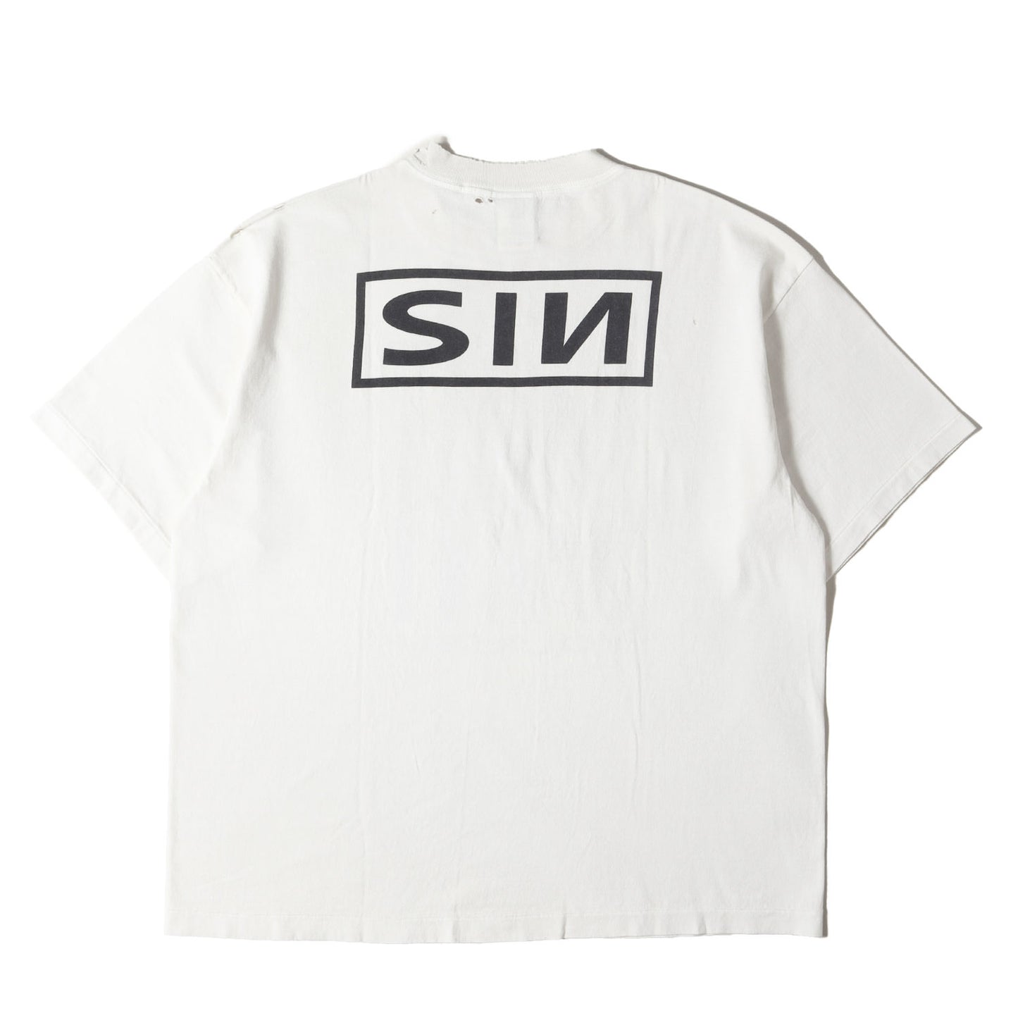 25SS ヴィンテージ加工 ナイン・インチ・ネイルズ パロディーロゴ Tシャツ(SS TEE / SAINT YOURSELF)