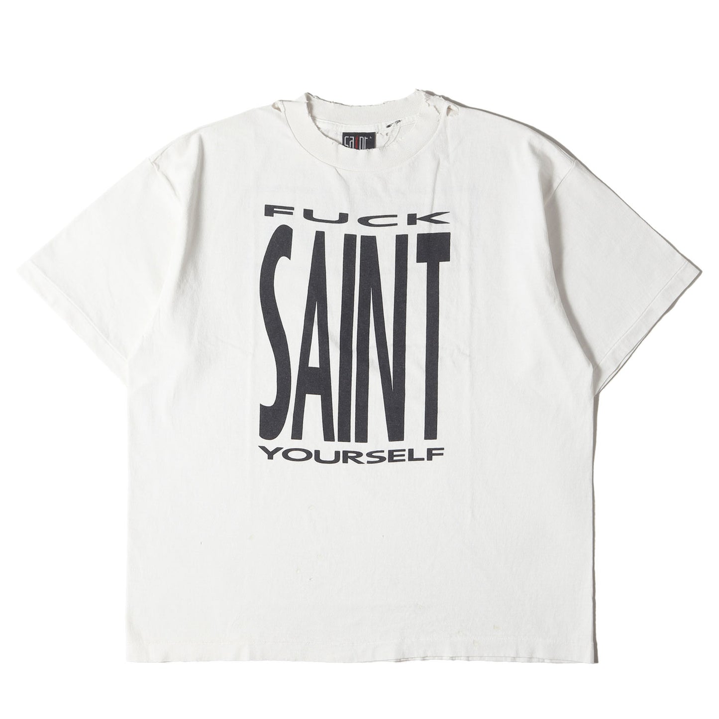 25SS ヴィンテージ加工 ナイン・インチ・ネイルズ パロディーロゴ Tシャツ(SS TEE / SAINT YOURSELF)