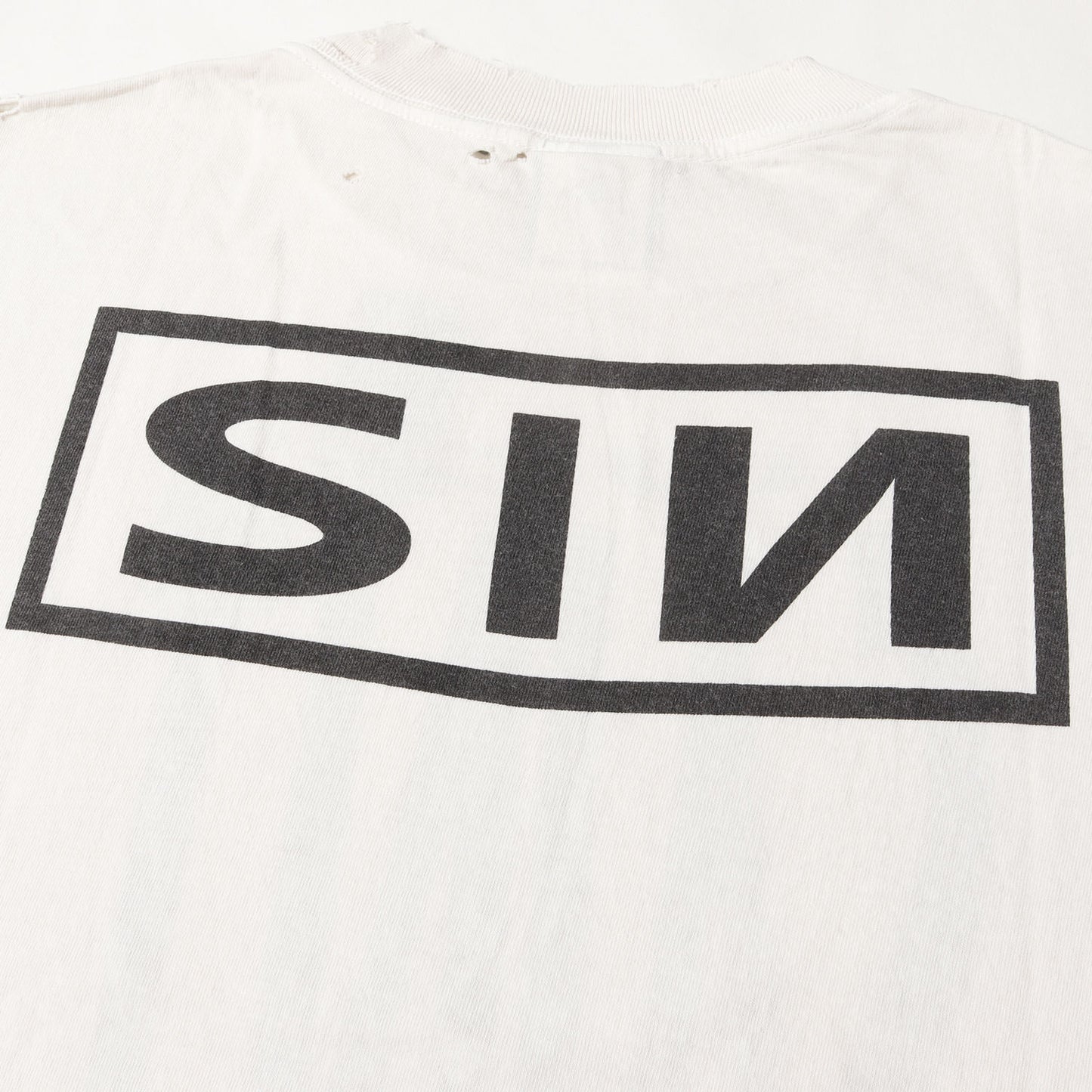 25SS ヴィンテージ加工 ナイン・インチ・ネイルズ パロディーロゴ Tシャツ(SS TEE / SAINT YOURSELF)
