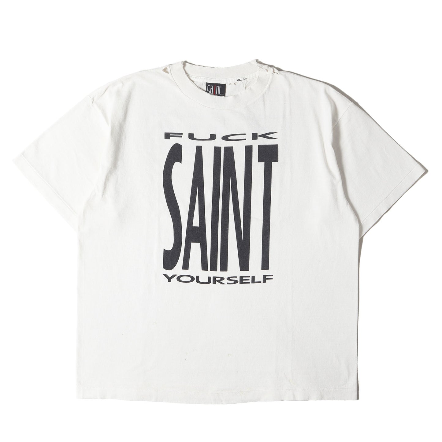 25SS ヴィンテージ加工 ナイン・インチ・ネイルズ パロディーロゴ Tシャツ(SS TEE / SAINT YOURSELF)