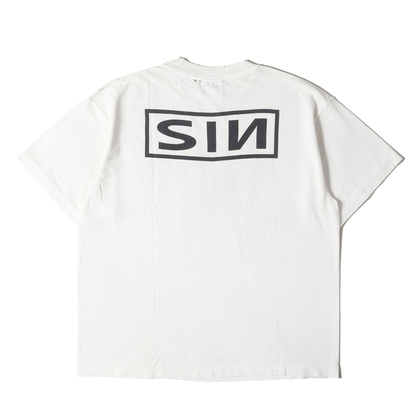 25SS ヴィンテージ加工 ナイン・インチ・ネイルズ パロディーロゴ Tシャツ(SS TEE / SAINT YOURSELF)