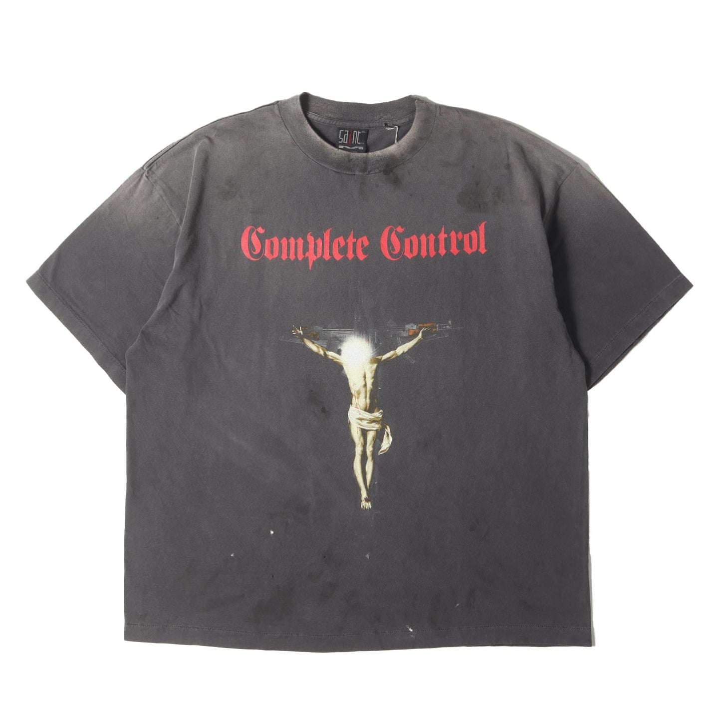 25SS ×河村康輔 ヴィンテージ加工 キリスト Tシャツ(KK_SS TEE / COMPLETE CONTRL)