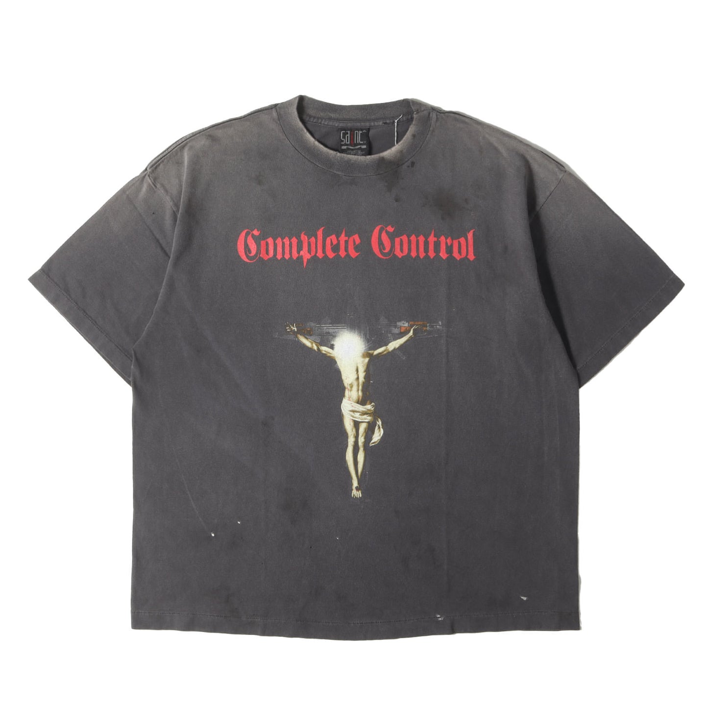 25SS ×河村康輔 ヴィンテージ加工 キリスト Tシャツ(KK_SS TEE / COMPLETE CONTRL)