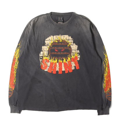 24AW ヴィンテージ加工 グラフィック ロングスリーブ Tシャツ(LS TEE / LIVE IN HELL)