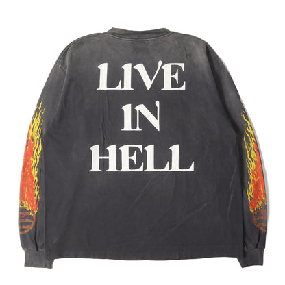 24AW ヴィンテージ加工 グラフィック ロングスリーブ Tシャツ(LS TEE / LIVE IN HELL)