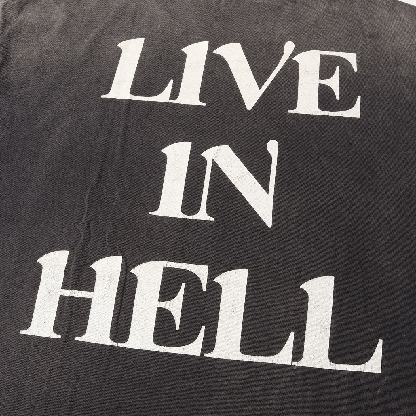 24AW ヴィンテージ加工 グラフィック ロングスリーブ Tシャツ(LS TEE / LIVE IN HELL)