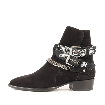 21SS バンダナ&チェーン バックルベルト スウェード ブーツ(Bandana Buckle Boots)