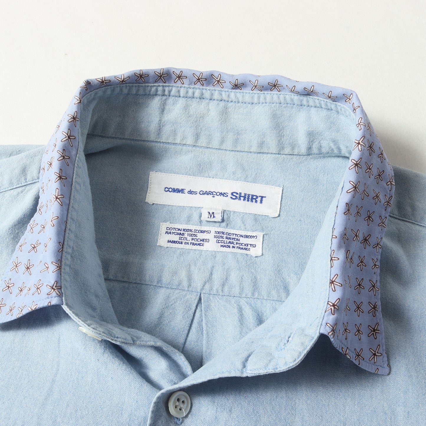 80s～90s 小花柄 切替し ダンガリーシャツ