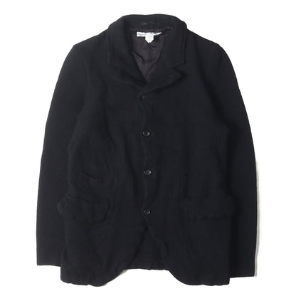 24AW ウール縮絨 袖ニット ４つボタンジャケット(wool nylon thin serge garment treated)