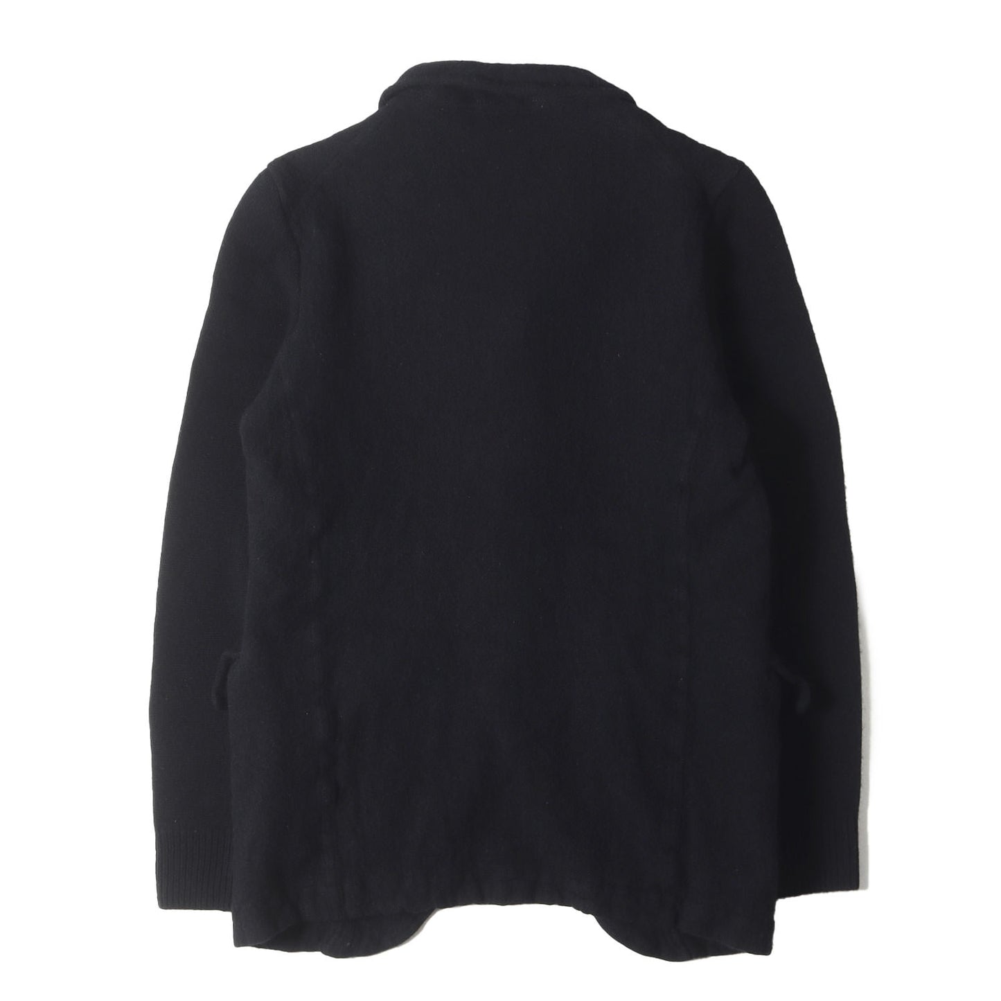 24AW ウール縮絨 袖ニット ４つボタンジャケット(wool nylon thin serge garment treated)
