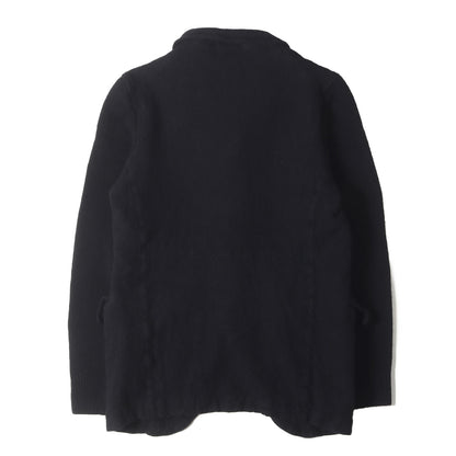 24AW ウール縮絨 袖ニット ４つボタンジャケット(wool nylon thin serge garment treated)