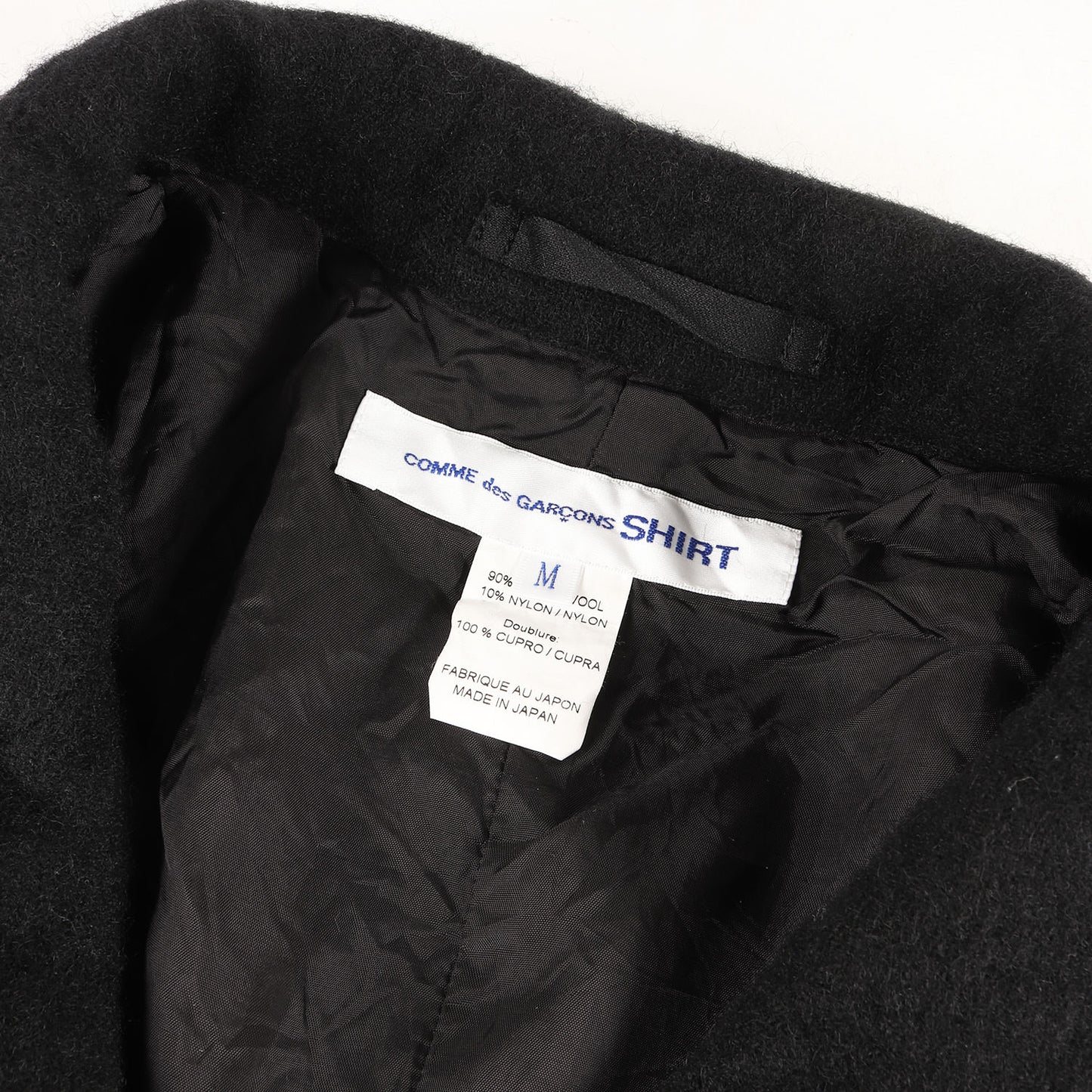 24AW ウール縮絨 袖ニット ４つボタンジャケット(wool nylon thin serge garment treated)
