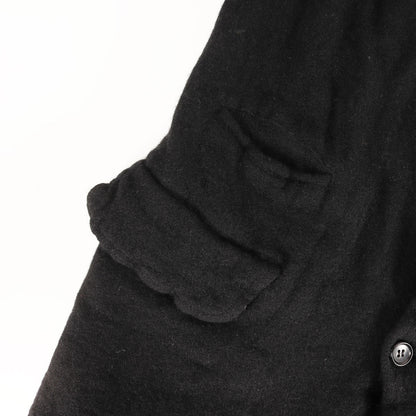 24AW ウール縮絨 袖ニット ４つボタンジャケット(wool nylon thin serge garment treated)