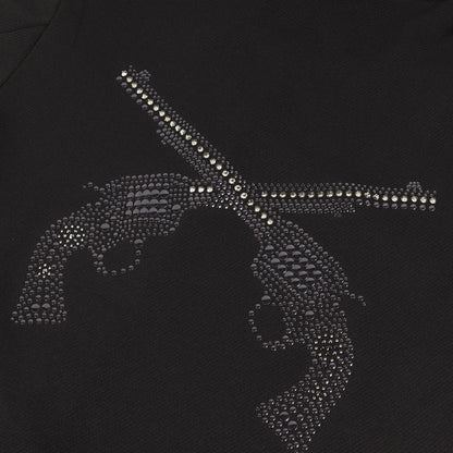 ラインストーン 二丁拳銃 ジャージ ジップ パーカー