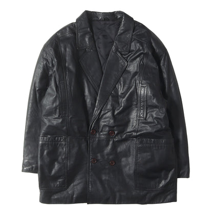 90s カウレザー ダブルブレスト コート JACKER'S