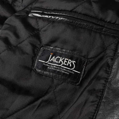 90s カウレザー ダブルブレスト コート JACKER'S