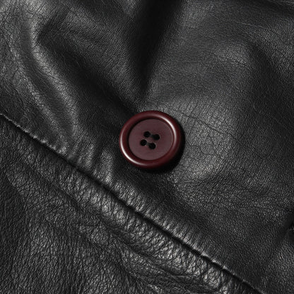 90s カウレザー ダブルブレスト コート JACKER'S