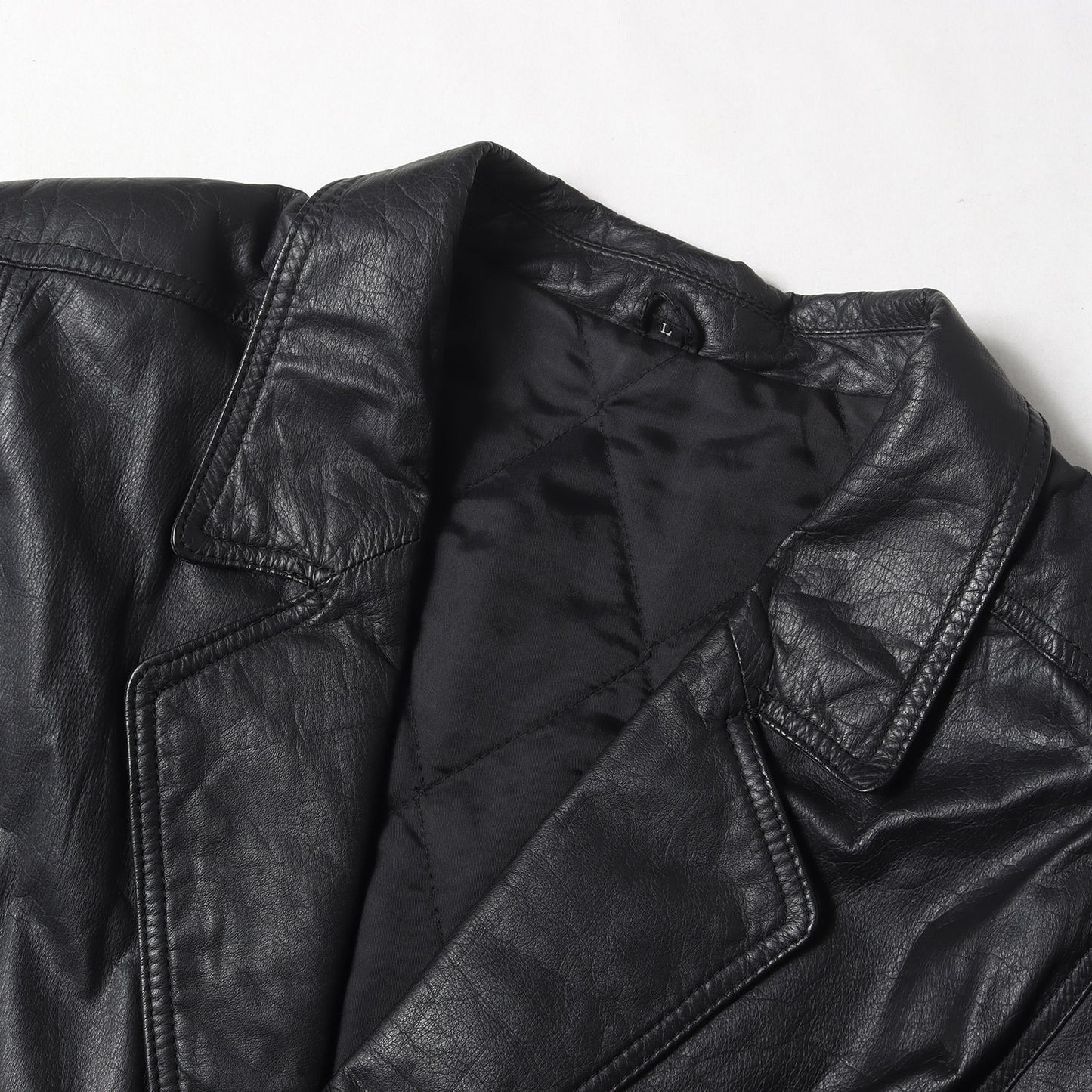 90s カウレザー ダブルブレスト コート JACKER'S