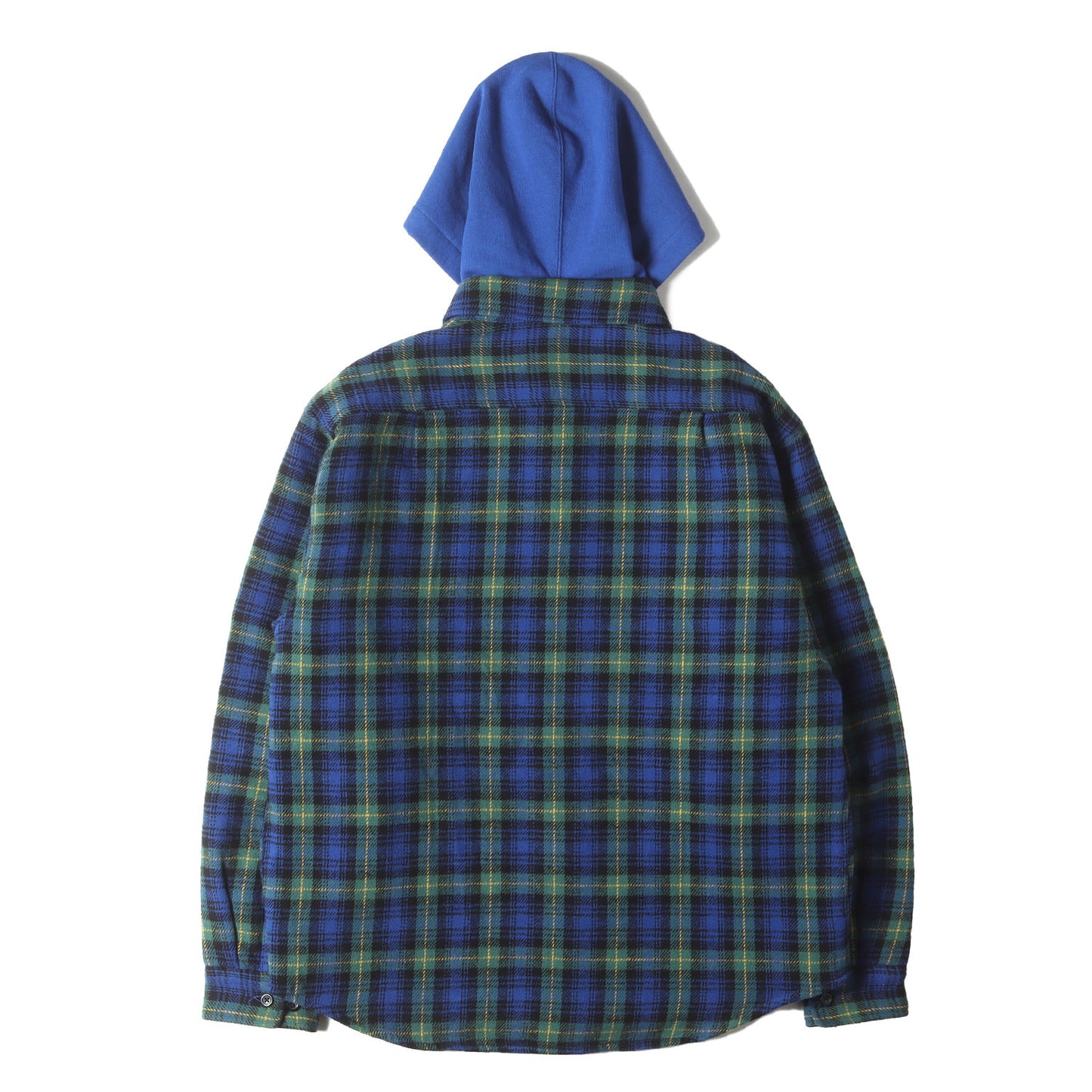 23AW フード付き 裏地キルティング チェック ネルシャツ(Tartan Flannel Hooded Shirt)