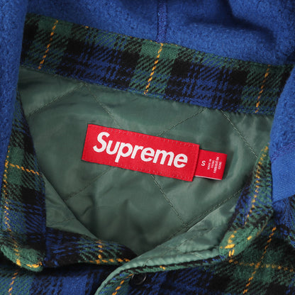 23AW フード付き 裏地キルティング チェック ネルシャツ(Tartan Flannel Hooded Shirt)