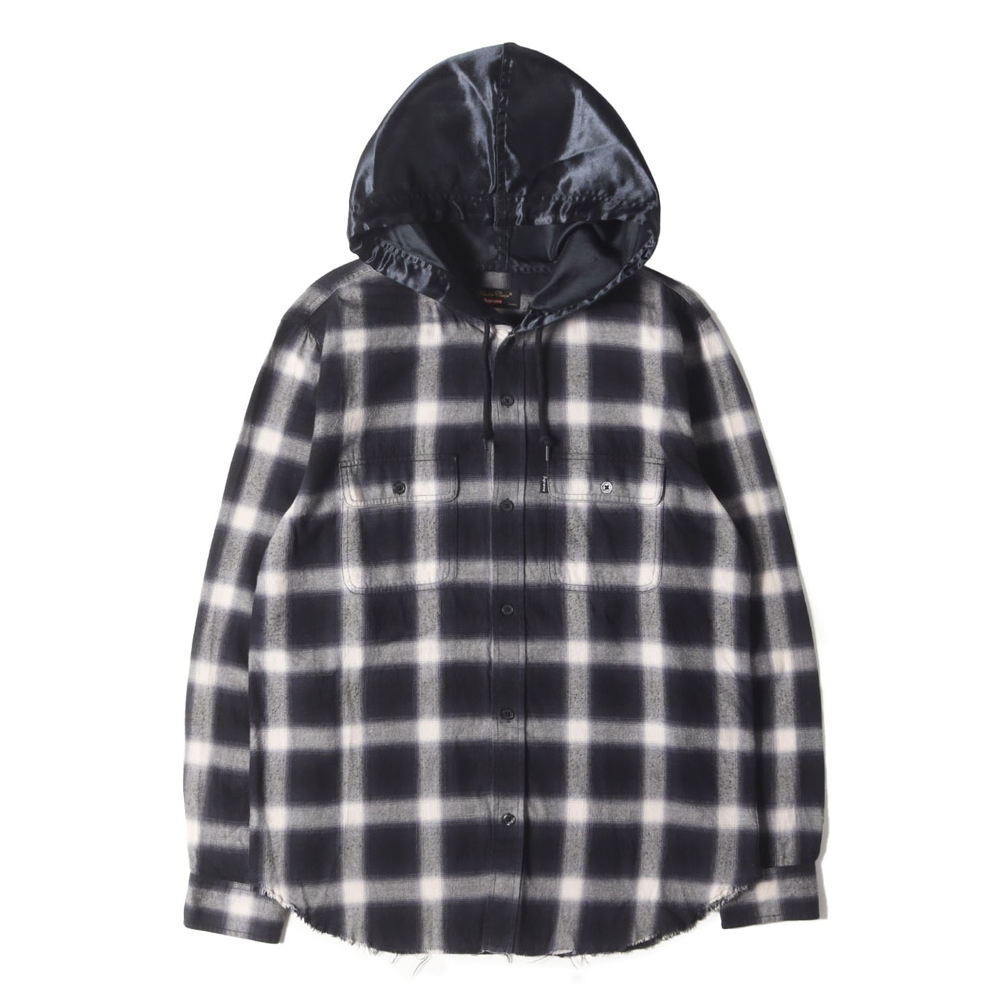 ×UNDERCOVER サテンフード付き オンブレチェック シャツ(Satin Hooded Flannel Shirt)