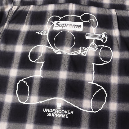 ×UNDERCOVER サテンフード付き オンブレチェック シャツ(Satin Hooded Flannel Shirt)