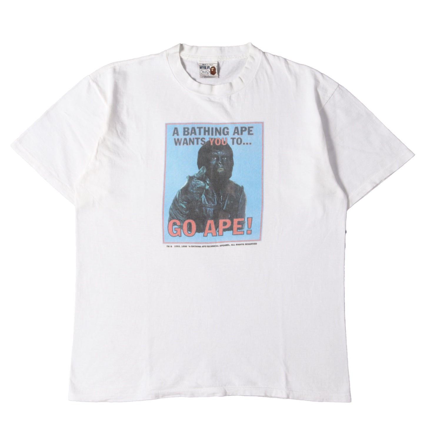 90s 初期 吹き出しタグ 猿の惑星 アーサス将軍 Tシャツ(ONEITAボディ)